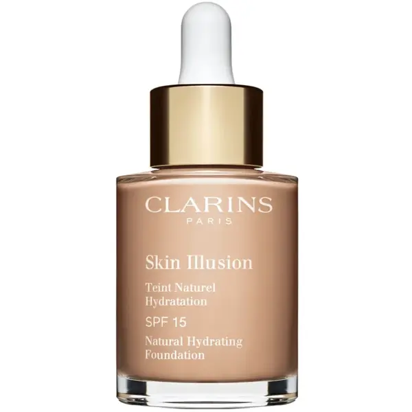 Clarins Skin Illusion Natural Hydrating Foundation makeup radiant cu hidratare SPF 15 culoare 107C Beige 30 ml