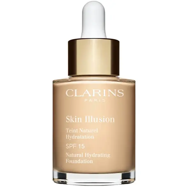 Clarins Skin Illusion Natural Hydrating Foundation makeup radiant cu hidratare SPF 15 culoare 101W Linen 30 ml