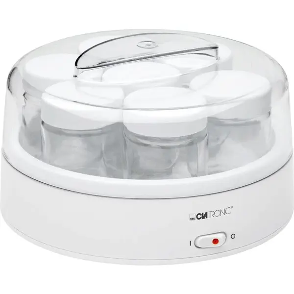 CLATRONIC Aparat de preparat iaurt Clatronic JM3344, 1,1 litri, pahare din sticla, Capac Transparent, Alb