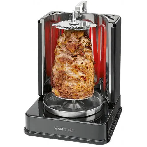 CLATRONIC Grill electric Clatronic DVG 3686, pentru Kebab, 1400 W, Negru