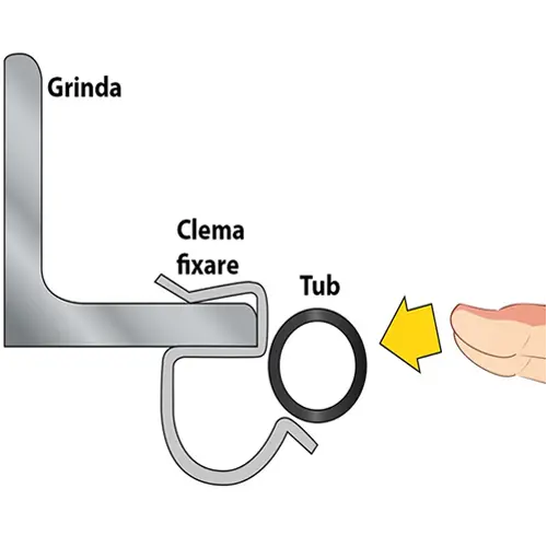 Clema fixare tub pe grinda 15-18 MM, grosime grinda 7,2-12 MM CC (100 buc.) - CELO 91218CC