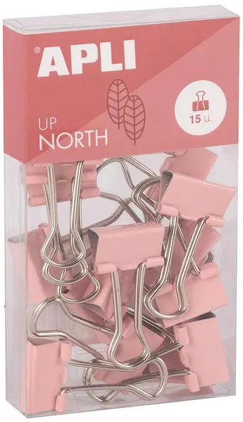 Cleme metalice Apli Up North - 19 mm, 14 buc., roz