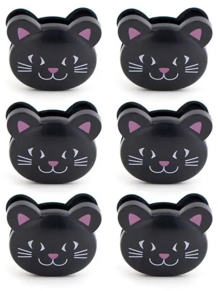 Cleme pentru păstrarea alimentelor în pungă Kikkerland - Black Cat, 6 bucăți