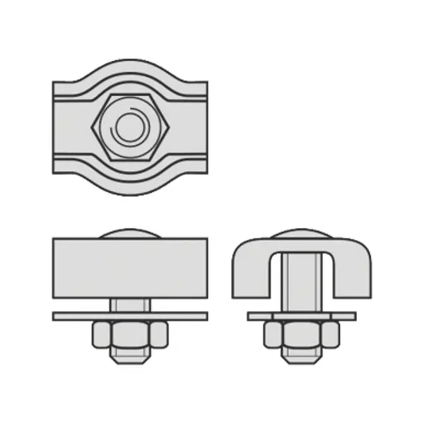 Cleme Simple pentru Cabluri Metalice de Tractiune 4 mm