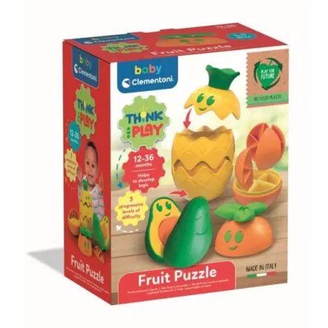 Clementoni - Joc educativ de logica fructe colorate din plastic reciclat