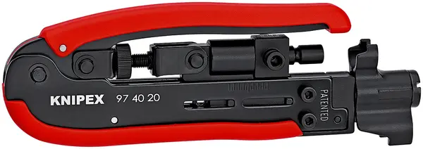 Cleste de compresiune mufe F, BNC şi RCA pentru cabluri RG 59 / 6 / 11. 97 40 20 SB Knipex