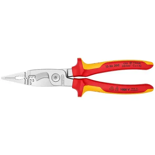 Cleste electrician cu 6 functii, manere izolate la 1000V, KNIPEX, 200 mm