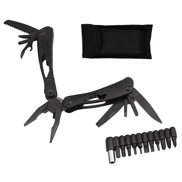 Cleste multifunctional DEPOX , Outdoor Specialist, otel inoxidabil, 20 functii, 22 cm, negru, husa inclusa