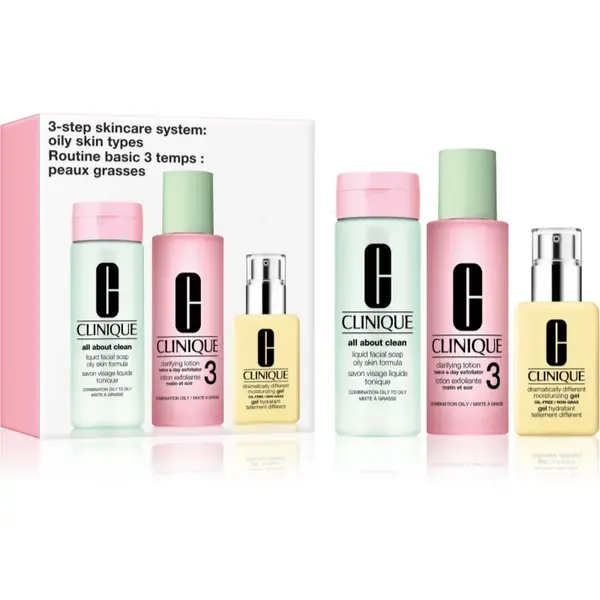 Clinique 3 Steps Skincare Systeme Oily Skin Types set cadou pentru ten gras