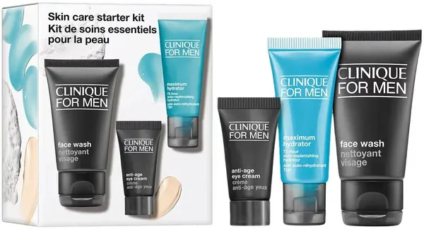Clinique For Men Комплект - Gel facial, gel hidratant și cremă pentru ochi, 30 + 15 + 7 ml