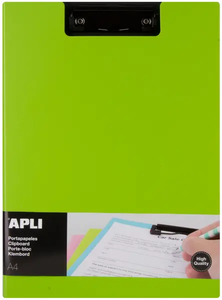 Clipboard cu capac APLI - A4, PVC, verde
