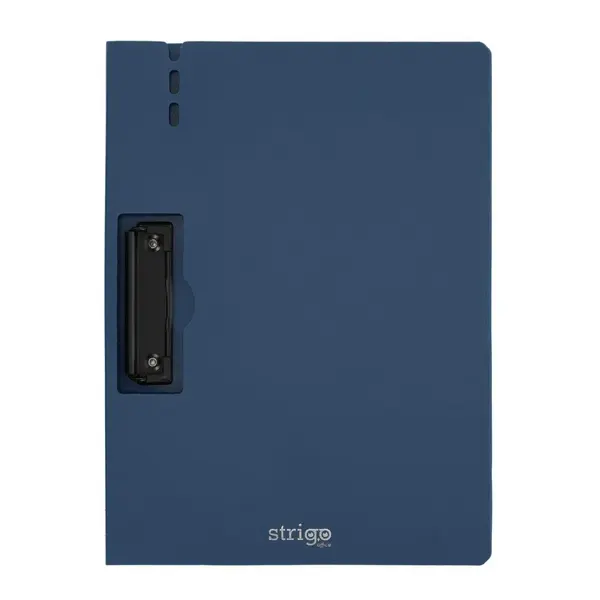 Clipboard Strigo Vertical A4 cu Clip Metalic si Suport Stilou, Albastru Marin