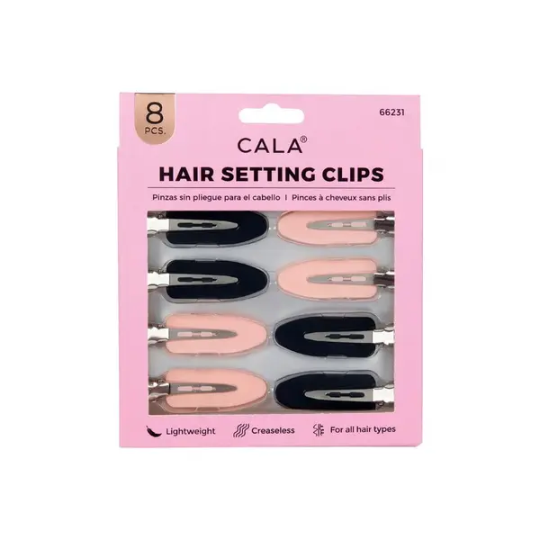 Clipsuri pentru Par CALA Hair Setting Clips - Black / Pink