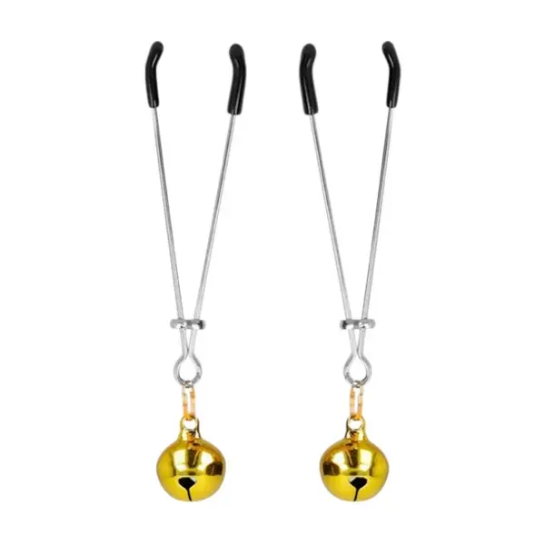 Clipsuri pentru sani KINK - Thin Bell Nipple Clamps, din metal, auriu, 7 cm