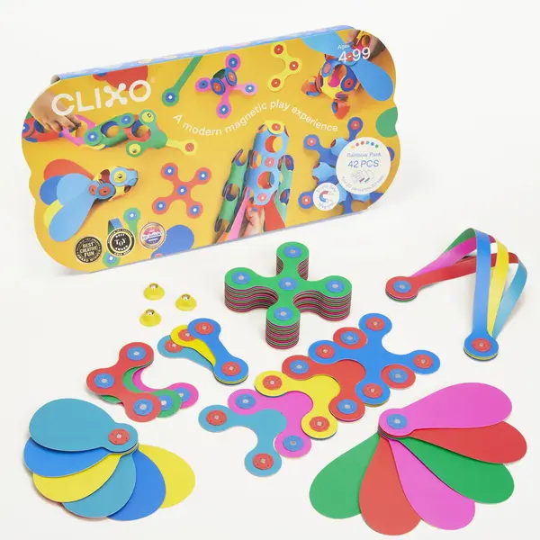 Clixo Clixo® joc magnetic de construit - Curcubeu (42 piese)