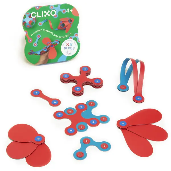 Clixo Clixo® joc magnetic de construit - Itsy Flamingo & Turcoaz (18 piese)