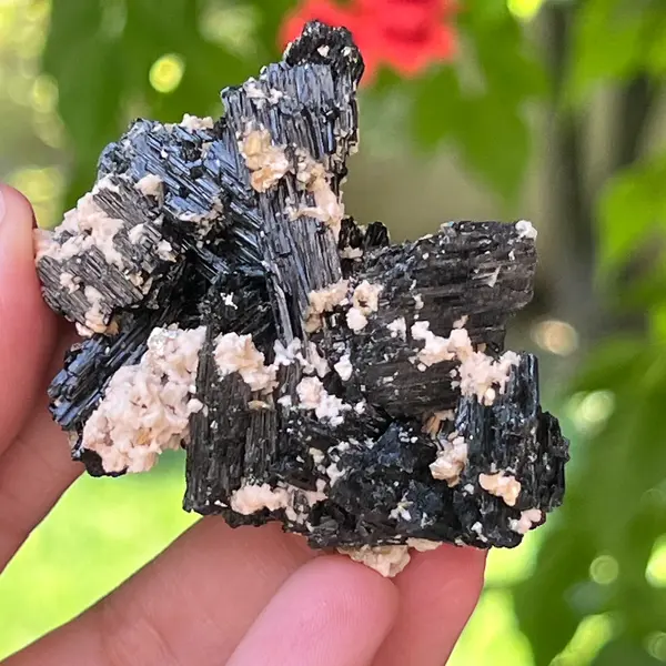 Cluster turmalina neagra cu vermiculita din Erongo m20