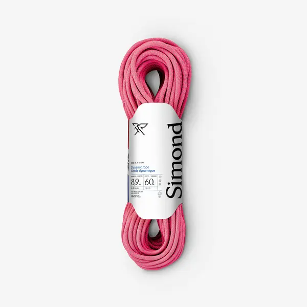 Coardă Edge Dry Triplă certificare Escaladă/Alpinism 8.9 mm x 60 m Roz