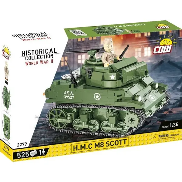 Cobi Klocki Set de constructie, Cobi, Al doilea razboi mondial H.M.C. M8 SCOTT, 525 piese