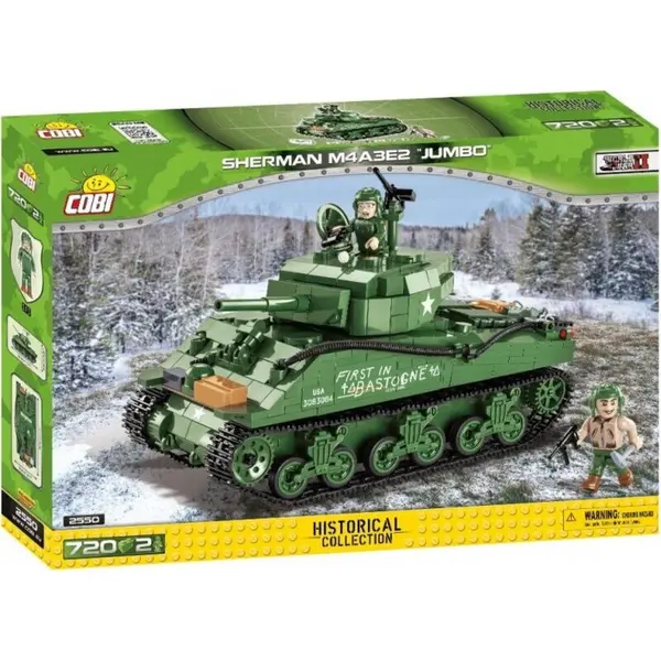 Cobi Klocki Set de constructie, Cobi, WWII Tank Sherman Tank M4A3E2 Jumbo, 720 piese