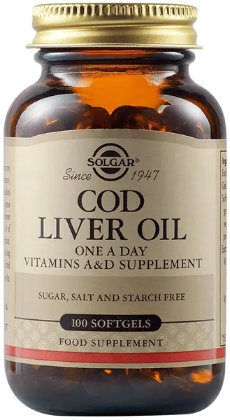 Cod Liver Oil, 100 capsule moi, Solgar