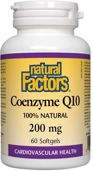 Coenzyme Q10, 200 mg, 60 capsule gelatinoase moi, Natural Factors