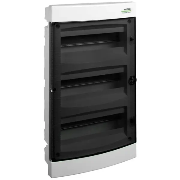 Cofret de distributie din plastic, Noark 106198 PNF 3x18T, montare incastrata, usa transparenta, IP40, 3 randuri,