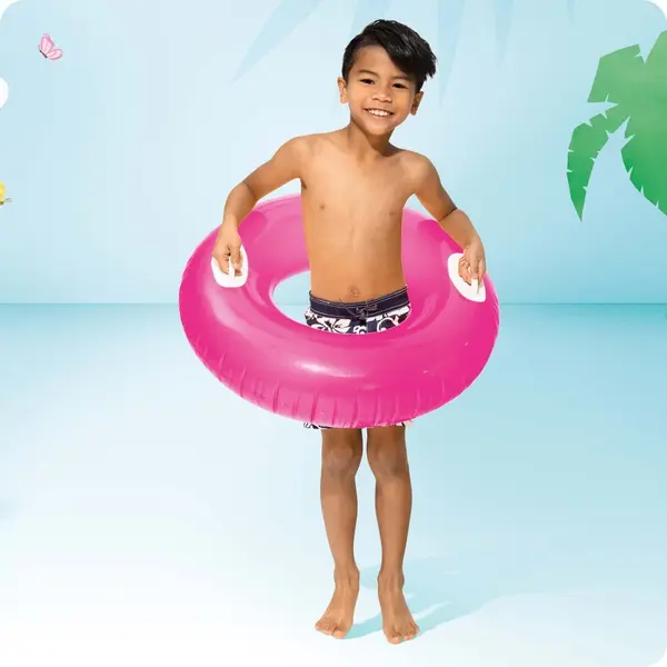 Colac gonflabil cu manere Intex 76 cm Roz