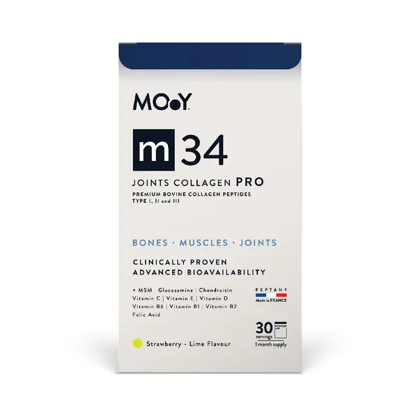Colagen bovin pentru articulatii cu aroma de capsuni-lime M34, 390g, Molecules of Youth