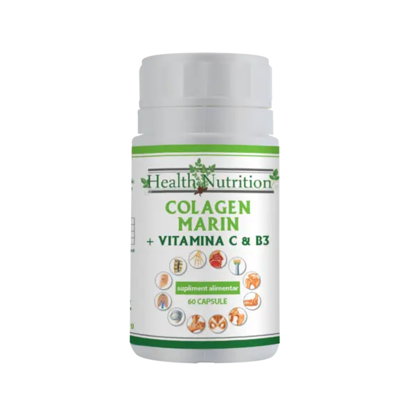 Colagen marin Forte + Vitamina B3 + Vitamina C, 60 tablete, Health Nutrition