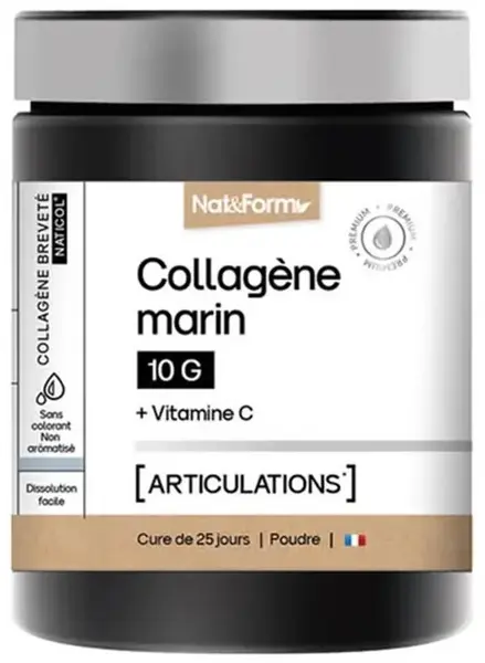 Colagen marin hidrolizat + vitamină С, 252 g, Nat&Form