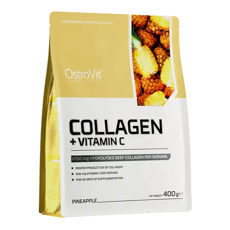 Colagen + Vitamina C cu aroma de ananas, 400g, OstroVit