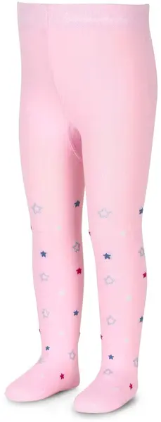 Colanți din bumbac pentru copii Sterntaler - Cu steluțe, 80 cm, 10-12 luni, roz