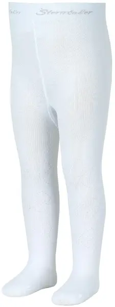 Colanți din bumbac pentru copii Sterntaler - Figurat, 86 cm, 18-24 luni, alb