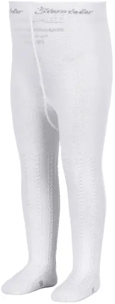 Colanți figurați din bumbac pentru copii Sterntaler - Impletitură, 62 cm, 3-4 luni, alb