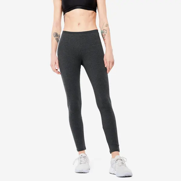 Colanţi Slim 100 Fitness Gri pestriț Damă