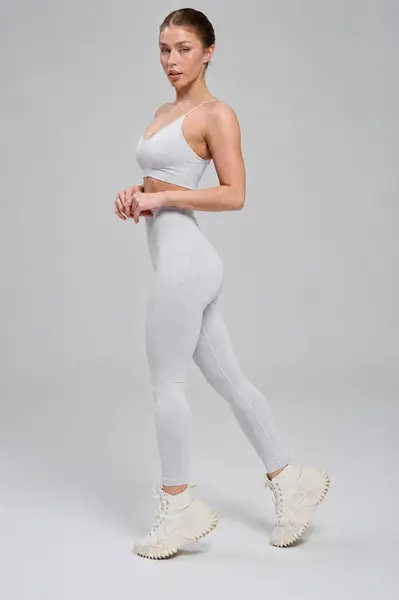 Colanti sport fara cusaturi, cu efect push-up, LGS11, gri deschis