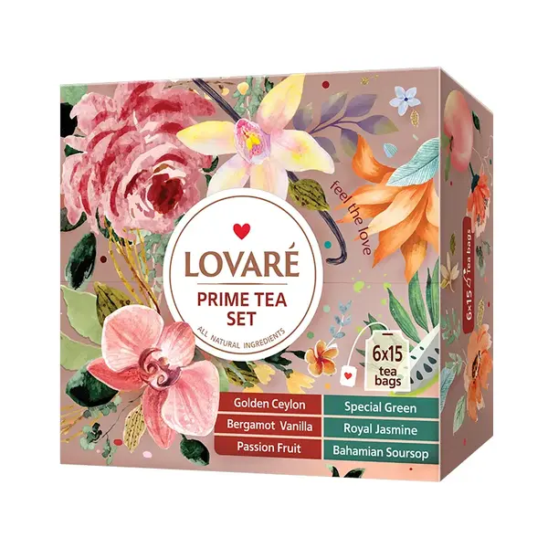 Colectie ceai Lovare Prime Tea asortat 90 plicuri 6 arome 157.5 g Colectie ceai Lovare Prime Tea asortat 90 plicuri 6 arome 157.5 g