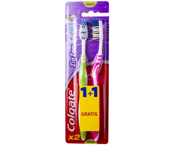 Colgate Zig Zag Periuta de dinti Medium 1 + 1 Gratis