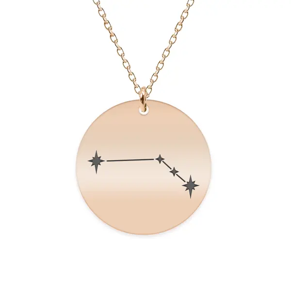 Colier argint 925 placat cu aur Roz personalizat cu constelatii - Berbec