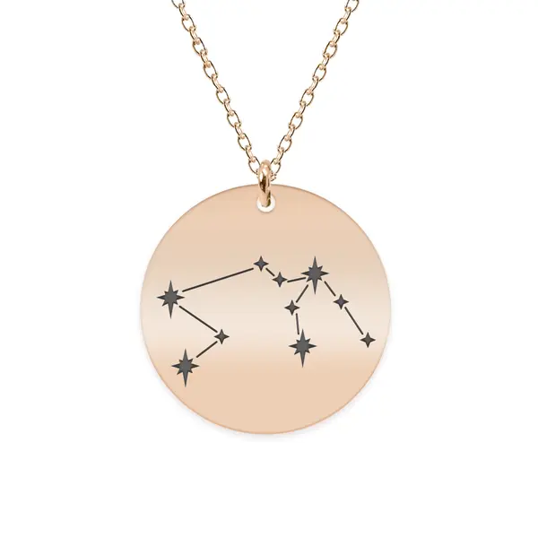 Colier argint 925 placat cu aur Roz personalizat cu constelatii - Varsator