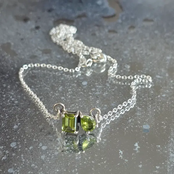 Colier argint peridot | DUO