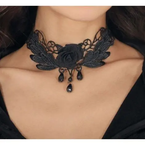 Colier dantela negru