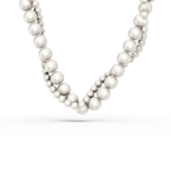 Colier din aur alb cu perle de cultura de 183.1ct