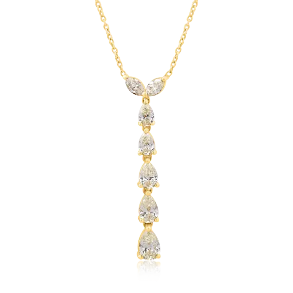 Colier din aur galben cu diamante galbene pear de 0.97ct