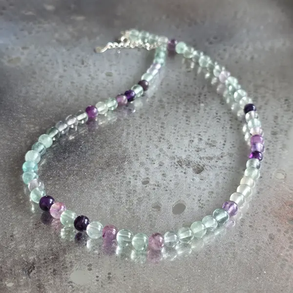 Colier fluorit curcubeu Rainbow #262
