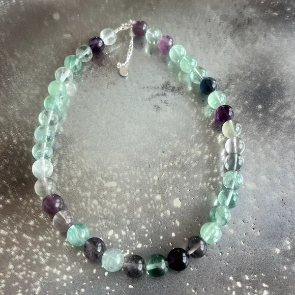 Colier fluorit curcubeu Rainbow #375