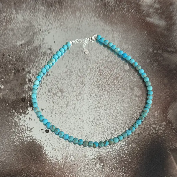 Colier howlit albastru mat Blue Silence #284