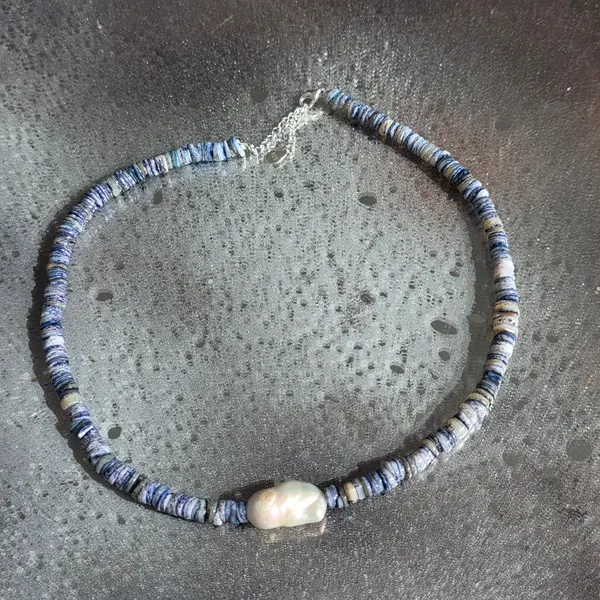 Colier lapis lazuli Wave #132