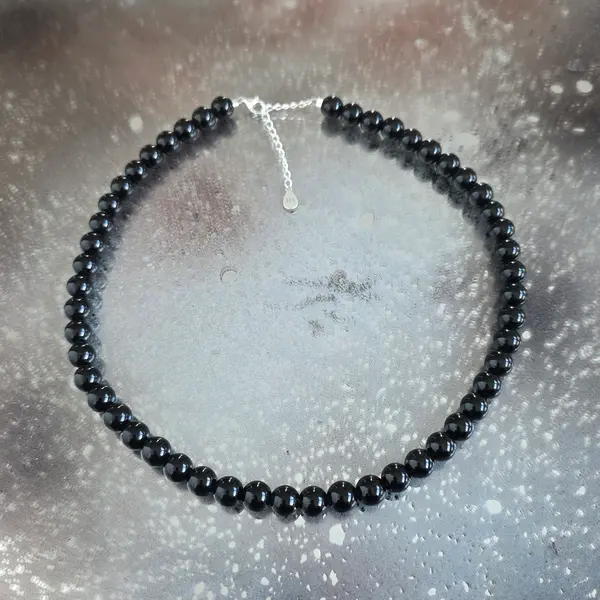 Colier obsidian negru Silence #229